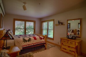 Master bedroom with queen bed