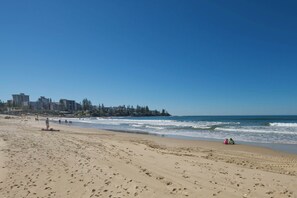 Patrolled Kings Beach is only steps away from the apartment.