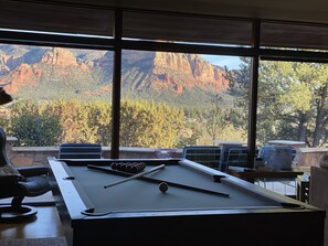 Pool table with a view
