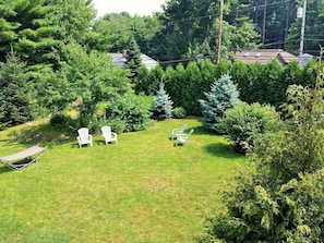 looking at front yard from porch
