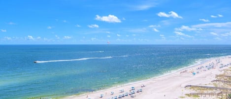 View of the beach and the Gulf from our 12th floor balcony