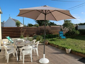 Plant, Furniture, Table, Property, Sky, Umbrella, Chair, Shade, Azure, Outdoor Furniture