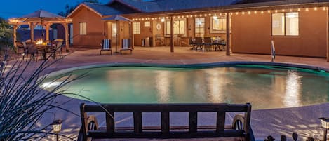 Day or night, you'll enjoy the view and backyard amenities at ADOBE RANCH.