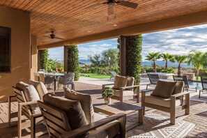 Covered patio with an abundance of seating