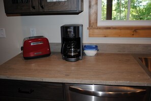 Toaster, drip coffee maker and filters