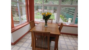 Conservatory with garden view