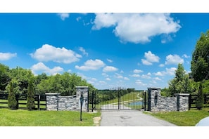 Private gated entrance to the farm.