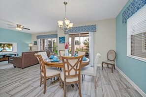 View of the dining area