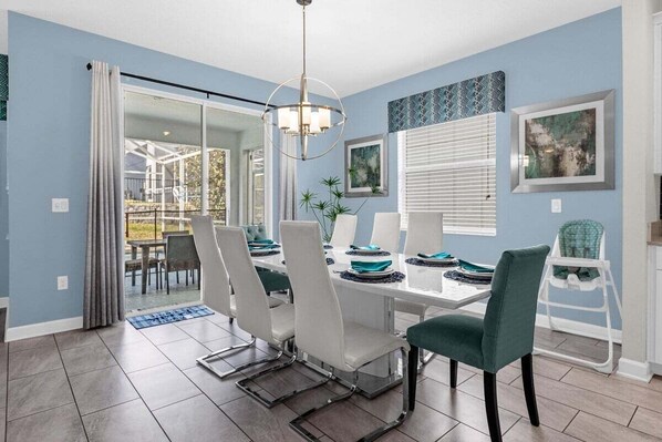 View of the dining table