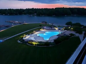 Sunset at The Pointe pool. 