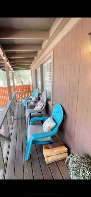 Additional seating on the porch 