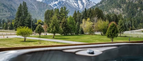 Relax in a hot tub with unrivalled views of the Sleeping Lady