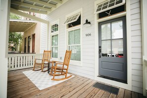 Rocking chairs included in your stay.  Perfect for enjoying a drink!