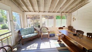 Enjoy your morning coffee on the wonderful screen porch