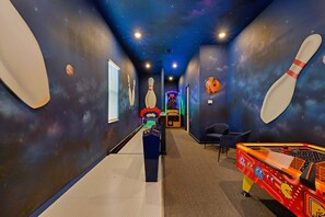 Arcade w/ Bowling Alley, Air Hockey Table and Basketball Game