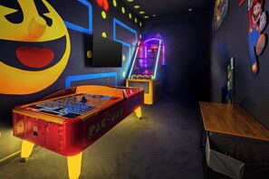 Arcade w/ Air Hockey Table, Racing  and Basketball Game