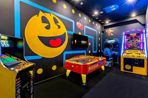 Arcade w/ Air Hockey Table, Racing  and Basketball Game
