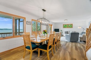 Spacious dining area with stunning views.