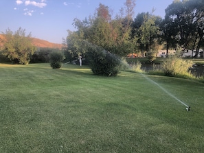 Beautiful lawn along the Wind River 