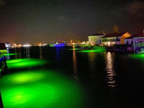 Evening view of the waterway from the deck