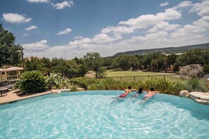 Infinity pool at the Hollows Beach Club