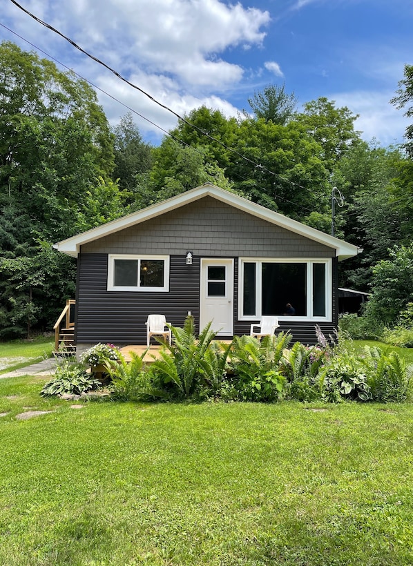 Newly renovated cottage with a new deck. Perfect for your morning coffee.