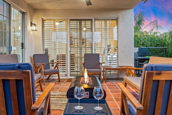 Enjoy a Glass of Wine next to the Fire Pit!