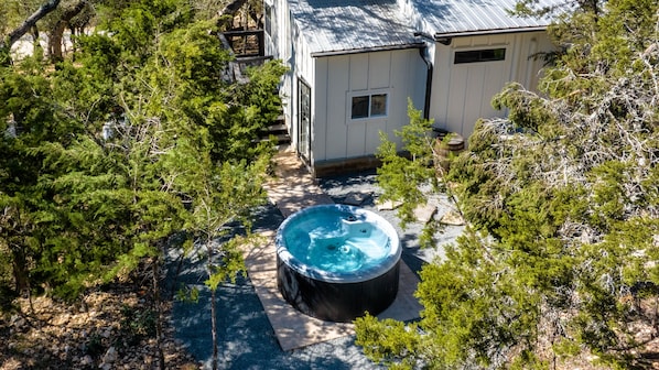 Private Hot tub as seen from the air!