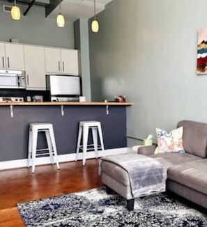 Step into the cozy coffee area