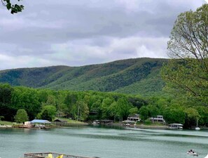 View from patio, back deck and dock