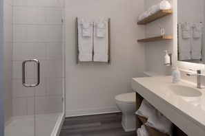 Get ready for your day in the bathroom.