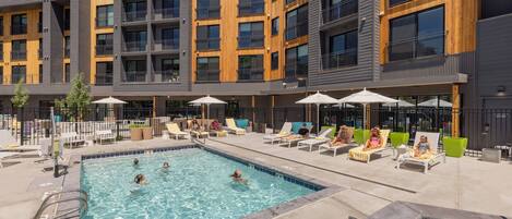 Have a relaxing day by lounging around the on-site outdoor pool!