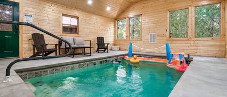 Brand new private indoor heated pool! Open all year long!