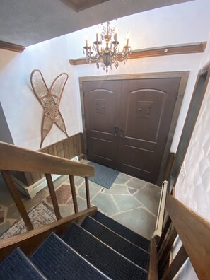 The entryway has a ski lodge feel as soon as you enter!