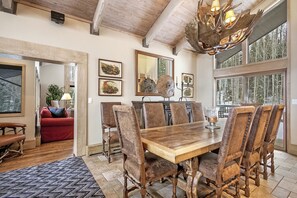 Dining Area and View of Upstairs Den