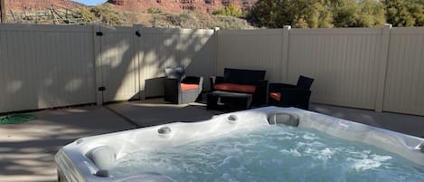 Hot Tub patio and view