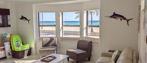 Spectacular views from living room and dining area.