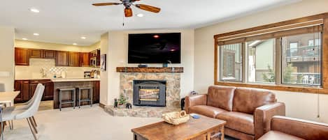 Living Area with Gas Fireplace