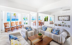 A large living room is an ideal place for a warm conversation with your family members or a cheerful talk with your friends