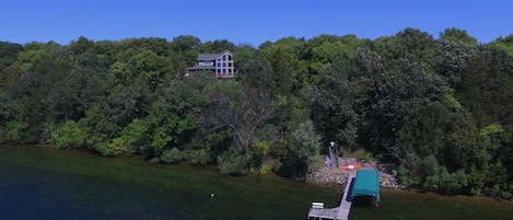 house is at top of picture - dock area is below