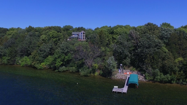 house is at top of picture - dock area is below