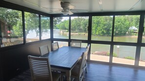 Sunroom Dining Area with nice lakefront views