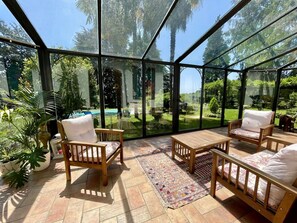 Plant, Furniture, Property, Table, Sky, Building, Chair, Interior Design, Outdoor Furniture, Shade