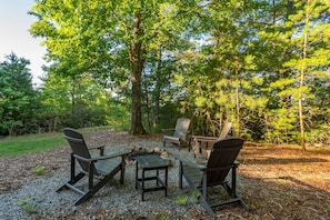 Outdoor fire pit with seating for 4.