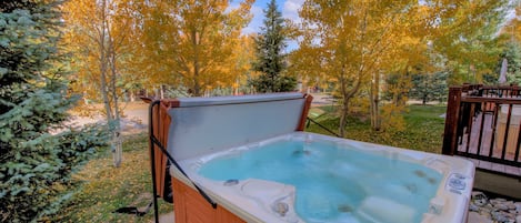 Private outdoor hot tub