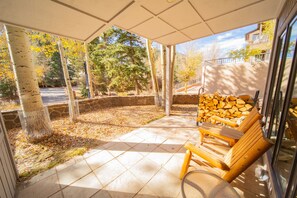 Ground level patio steps away from Mountain House #fall