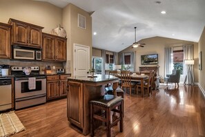 Walk into the large open floor plan and the stunning vaulted ceilings!