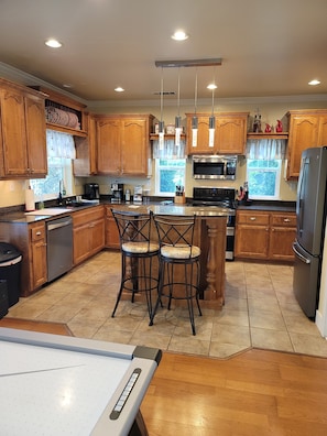 Kitchen view from the open concept family room.