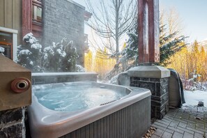 Private patio: Hot tub