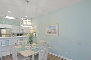 Dining area overlooking kitchen